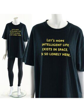 Funny Space Alien Tshirt 90s Y2K